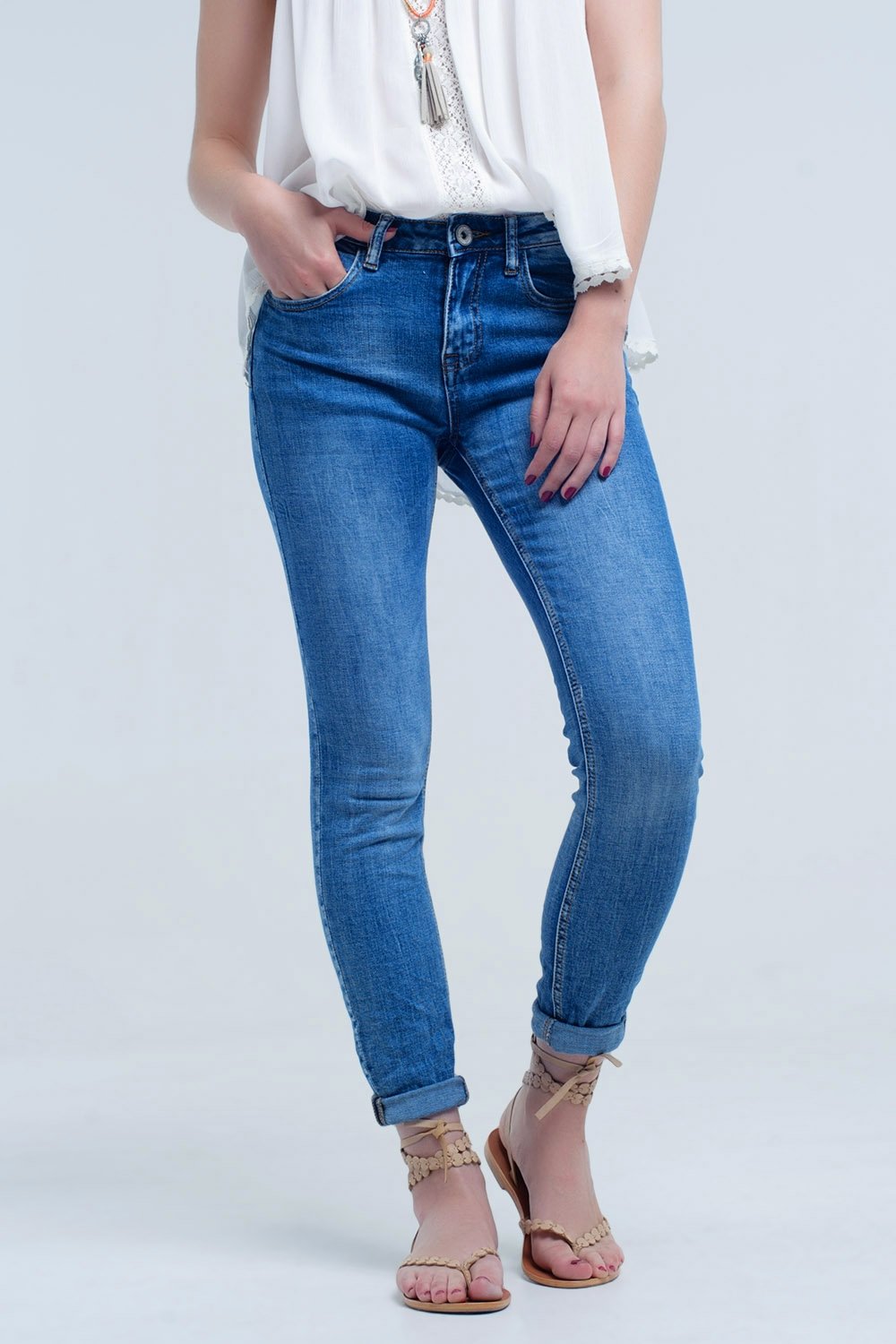 Basic  Jeans Pants With Pockets