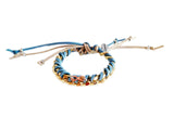Friendship Bracelet With Gold Chains, Colorful Suede Ribbons and Infinity Charms.