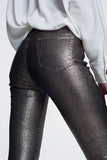 Silver Trousers With Snake Print