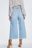 Culotte Jeans With Ripped Hem