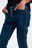 Leather Look Studded Jeans