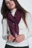 Dark Brown Scarf With Print