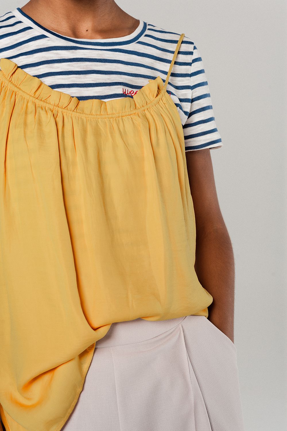 Mustard Top With Open Back Detail