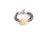 Cuff Bracelet With Single Plastron in Silver, Gold, Rose Gold