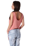 Coral Logo Tank Top With Center Split
