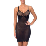 Hi Power Mesh Full Body Slip Shaper With Lace Detail at Bust Black
