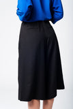 Black Pants Skirt With Silver Buttons