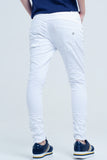 Crumpled White Jeans With Pockets