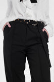 Black Pants With Wide Legs and Low Hem