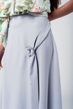 Grey Midi Skirt With Belt