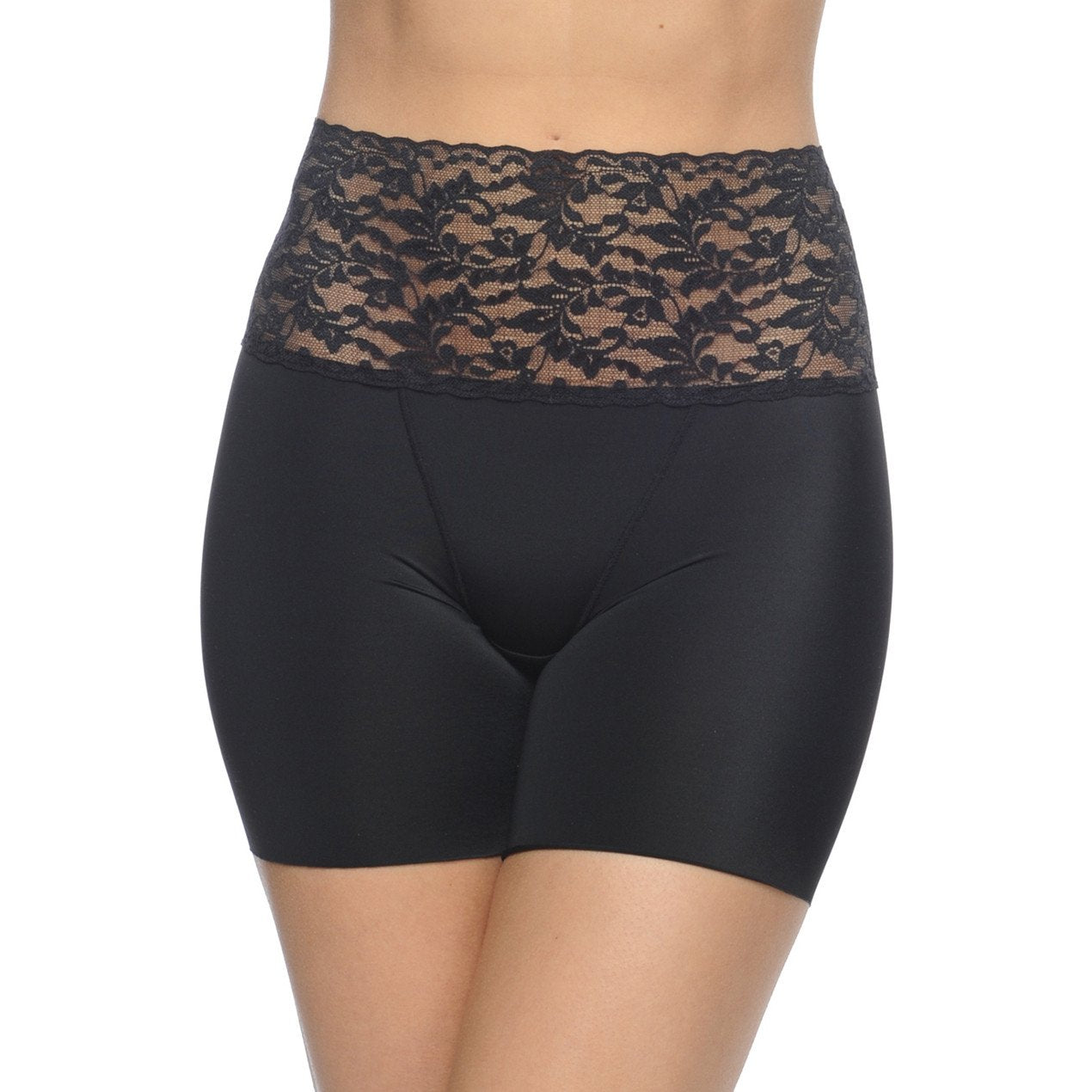 Boy Short Slimmer With Lace Waist Band Black