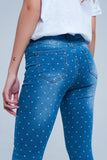 Skinny Jeans in Polka Dot Print
