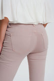 High Waisted Super Skinny Pants in Pink