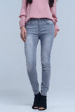 Gray Jeans With Rips Detail