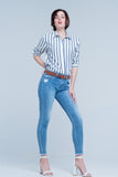 Light Wash Skinny Jean in Blue
