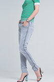 Grey Jeans With Detail Metalic