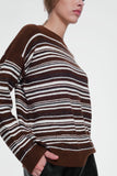Brown Stripped Sweater With Long Sleeves