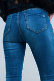 Blue Denim Pants With Gold and Black Sideband