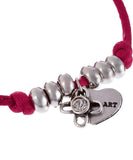 Charm Bracelet With Silk Cord. 9 Colors Available