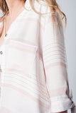 Pink Stripe Shirt With Tie Sleeves