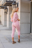 Lazy Weekend French Terry Joggers- Pink