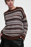 Brown Stripped Sweater With Long Sleeves