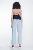 High Rise Straight Crop Jeans in Lightwash Blue