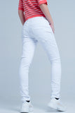White Wrinkled Skinny Jeans