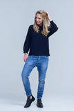 Black Knitted Crew Neck Sweater