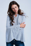 Gray Sweater With Bell Sleeves