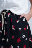 Black Mini Skirt With Floral Pattern