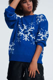 Blue Snowflake Sweater