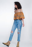 High Waist Mom Jeans With Button Front