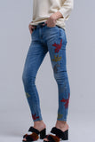 Skinny Embroidered Jeans