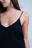 Black Cami Top With Shiny Pattern