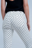 White Jeans in Polka Dots
