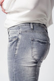 Gray Slim Denim Embroidered Jeans